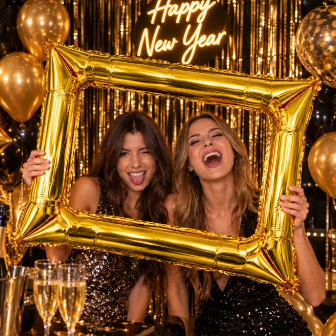 Folieballon frame goud