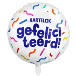 Folieballon gefeliciteerd - 45 cm