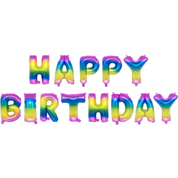 Folieballon Happy birthday Regenboog - 37 cm