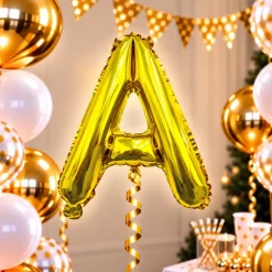 Folieballon letter A Goud - 35 cm