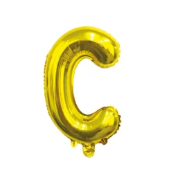 Folieballon letter C Goud - 35 cm