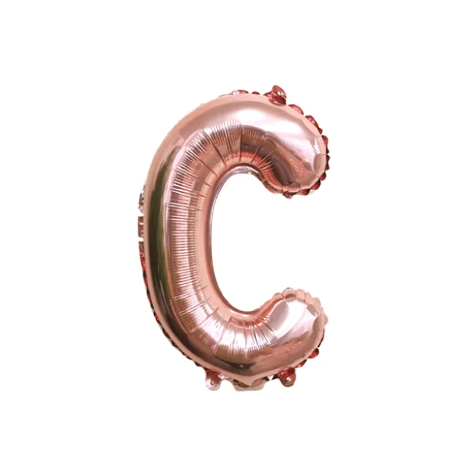 Folieballon letter C roségoud - 35 cm