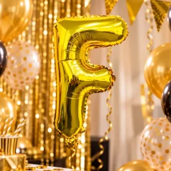 Folieballon Letter F Goud
