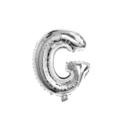 Folieballon letter G zilver - 35 cm