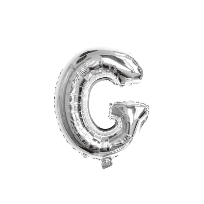 Folieballon letter G zilver - 35 cm