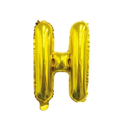 Folieballon letter H goud - 35 cm