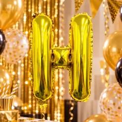 Folieballon letter H goud - 35 cm