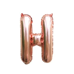 Folieballon letter H roségoud - 35 cm