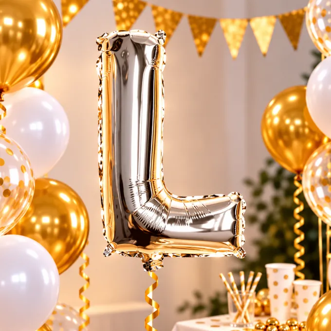 Folieballon letter L zilver - 35 cm