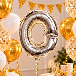 Folieballon letter O zilver - 35 cm