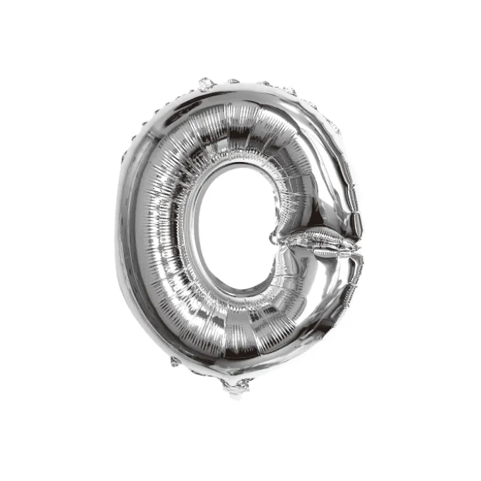 Folieballon letter O zilver - 35 cm