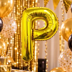 Folieballon letter P goud - 35 cm