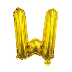 Folieballon letter W goud - 35 cm