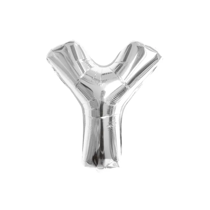 Folieballon letter Y zilver - 35 cm