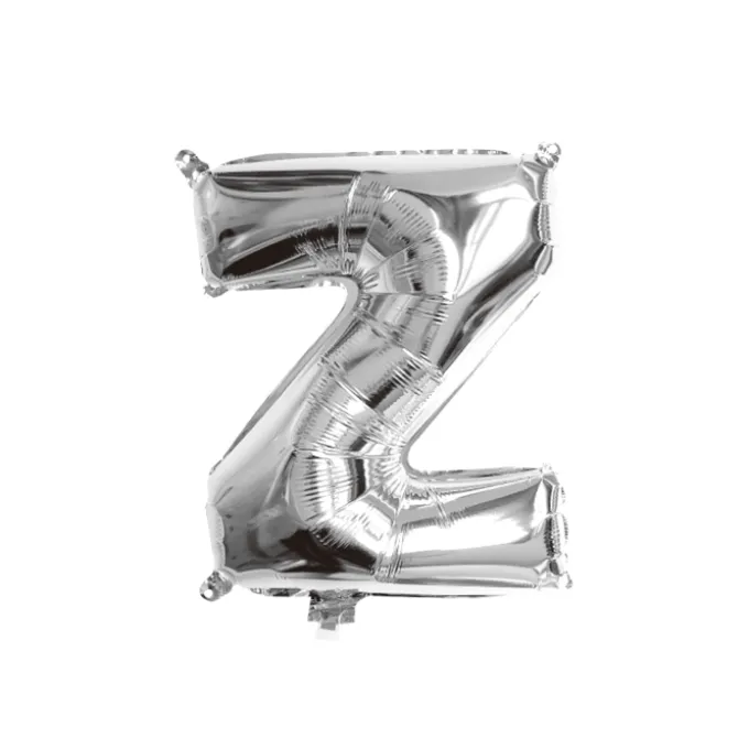 Folieballon letter Z zilver - 35 cm