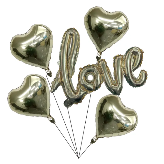 Folieballon Love + hartjes