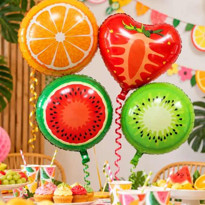 Folieballonnen fruit 4 stuks - 45 cm