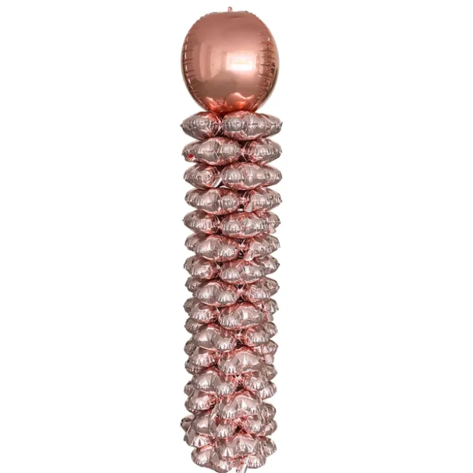 Folieballonnen pilaar rosegoud - 160 cm