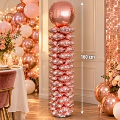 Folieballonnen pilaar rosegoud - 160 cm