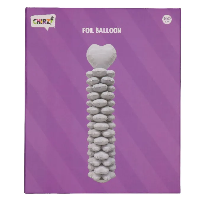 Folieballonnen pilaar wit - 160 cm