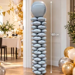 Folieballonnen pilaar wit - 160 cm