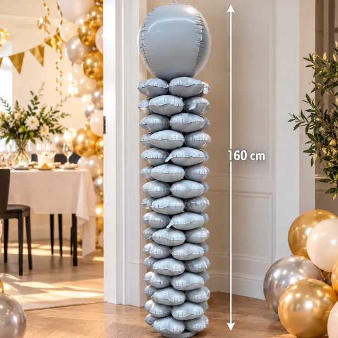 Folieballonnen pilaar wit - 160 cm