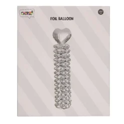 Folieballonnen pilaar zilver - 160 cm