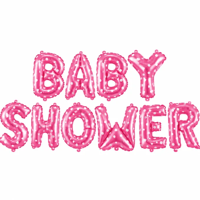Folieballonnen slinger Babyshower roze meisje - 40 cm