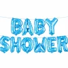 Folieballonnen slinger Babyshower blauw jongen - 40 cm