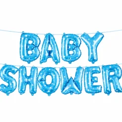 Folieballonnen slinger Babyshower blauw jongen - 40 cm