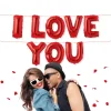 Folieballonnen slinger I love you rood