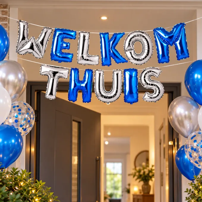 Folieballonnen slinger Welkom thuis