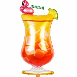 Folieballon party cocktailglas meerkleurig - 75 x 40 cm