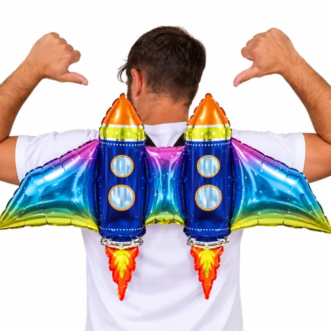 Folieballon Rocket wings meerkleurig - 85 cm
