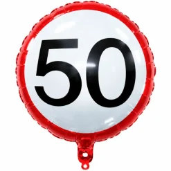 Folieballon verkeersbord 50 jaar