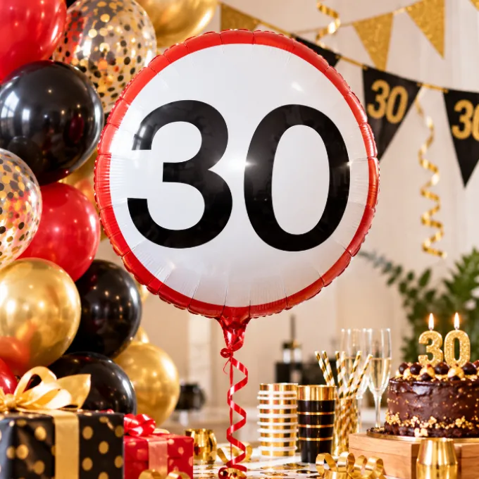 Folieballon verkeersbord 30 jaar