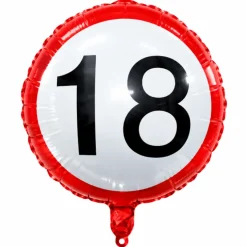Folieballon verkeersbord 18 jaar