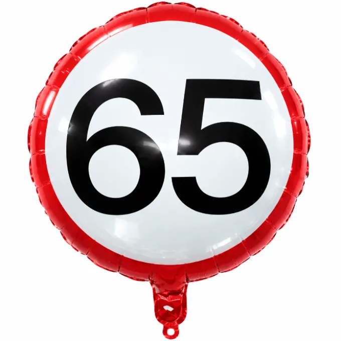 Folieballon verkeersbord 65 jaar