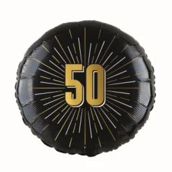 Folieballon zwart/goud 50 jaar