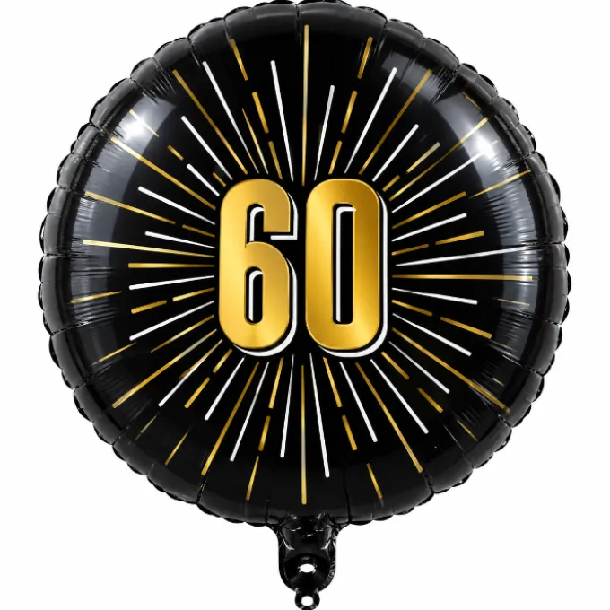 Folieballon zwart/goud 60 jaar