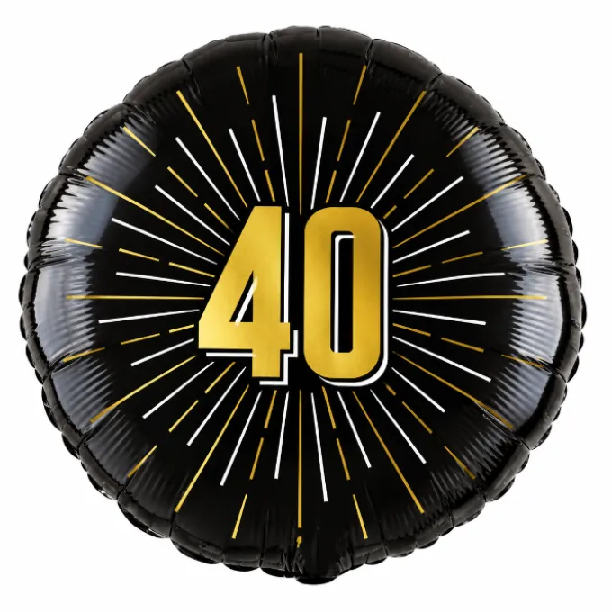 Folieballon zwart/goud 40 jaar
