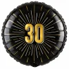 Folieballon zwart/goud 30 jaar