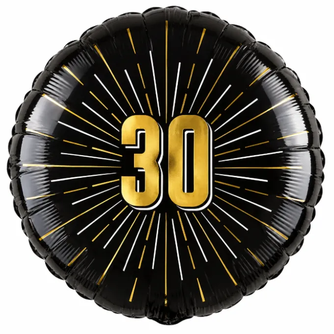 Folieballon zwart/goud 30 jaar