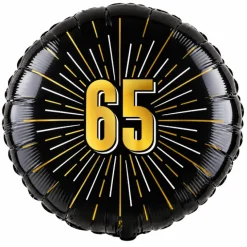 Folieballon zwart/goud 65 jaar