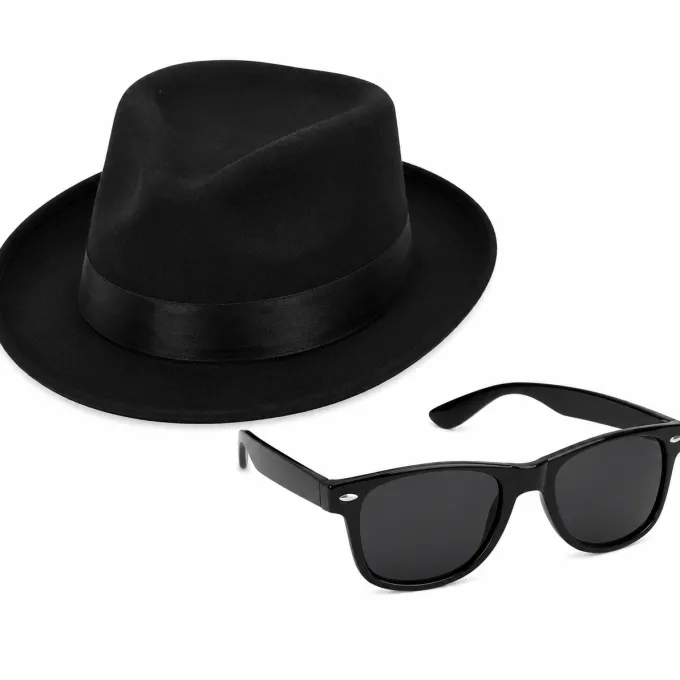 Gangster kit (bril en hoed)