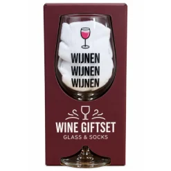 Giftset Wine Glass & Socks Wijnen Wijnen Wijnen