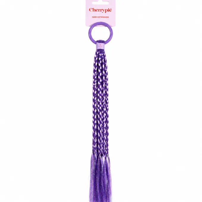 Haarextensions gevlochten lichtpaars met glitter