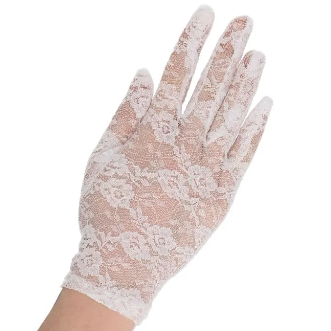 Handschoenen wit kant one size