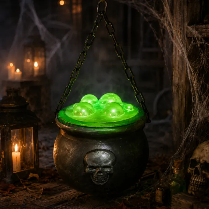 Heksenketel Halloween licht en geluid