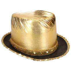 Hoed hoog metallic goud